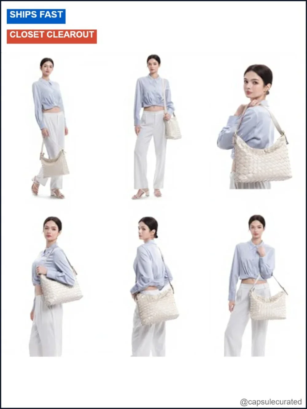 Woven Vegan Leather Large Hobo Handbag with Zipper Shoulder Crossbody